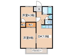 ハイツ東２号館の物件間取画像